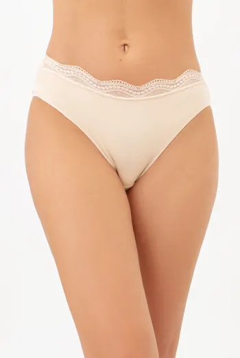 Трусы бразилиана с кружевной вставкой BASIC CHIC 2236/61 Giulia (beige), бежевый