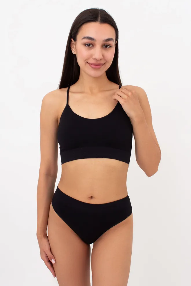 Трусики бразиліана із зернистою текстурою BRASILIAN BRIEFS GRAIN Giulia (black), чорний