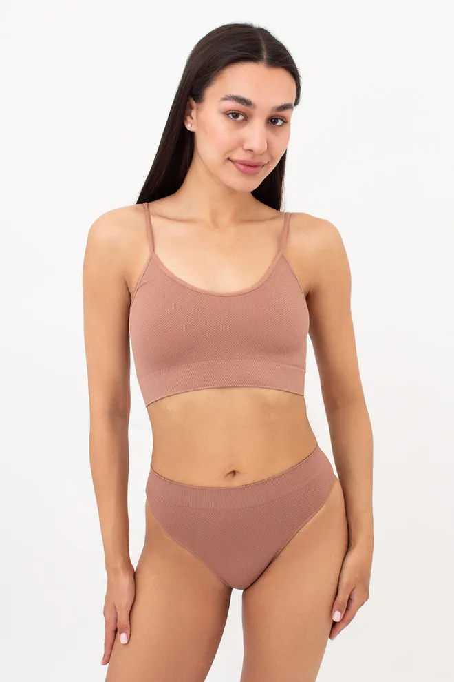 Трусики бразиліана із зернистою текстурою BRASILIAN BRIEFS GRAIN Giulia (mokko), коричневий