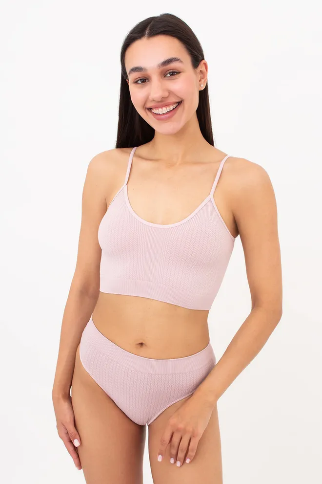 Трусики бразиліана з фактурним візерунком косичка BRASILIAN BRIEFS BRAID Giulia (burnished lilac), рожевий