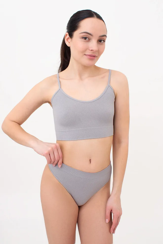 Трусики стринги с зернистой текстурой STRING BRIEFS GRAIN Giulia (griffin), серый