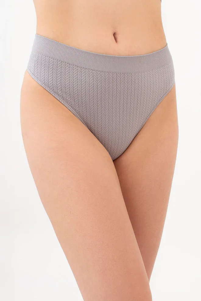 Трусики стринги с фактурным узором косичка STRING BRIEFS BRAID Giulia (griffin), серый