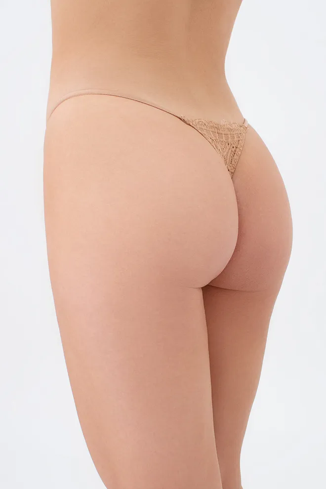 Трусики стринги из кружева MIA 2112/31 Giulia (macchiato), бежевый