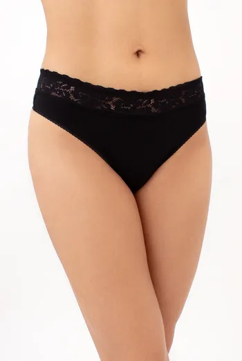 Трусики стринги с кружевной вставкой LORA 2114/61 Giulia (black), черный