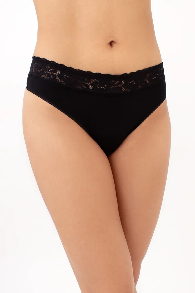 Трусики стринги с кружевной вставкой LORA 2114/61 Giulia (black), черный