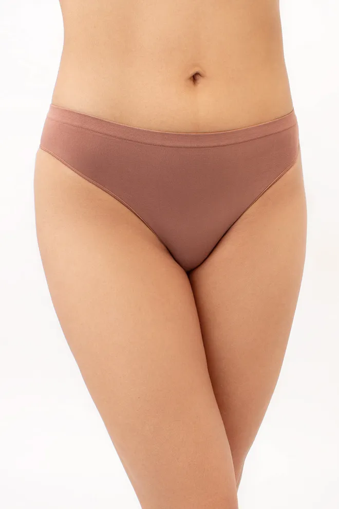 Женские бесшовные трусики бразилиана BRASILIAN BRIEFS COLOR Giulia (mokko), коричневый