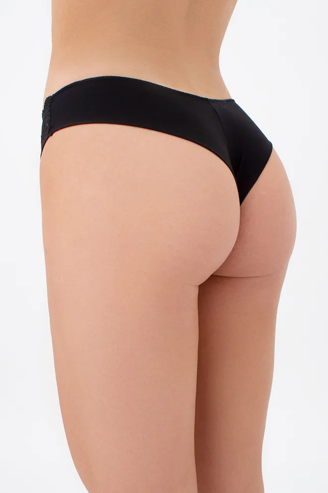 Женские трусики бразилиана из кружева и микрофибры TIFFANY 2226/36 Giulia (black), черный