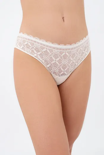 Женские трусики бразилиана из кружева и микрофибры TIFFANY 2226/36 Giulia (cream pink), белый Женские трусики бразилиана из кружева и микрофибры TIFFANY 2226/36 Giulia (cream pink), белый