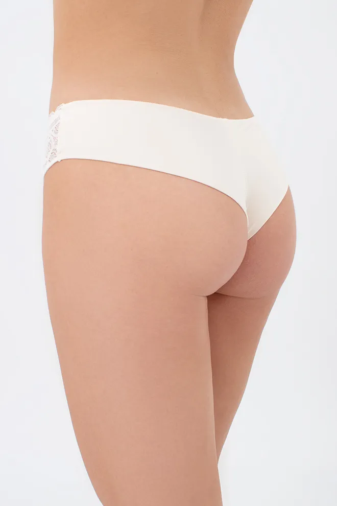 Женские трусики бразилиана из кружева и микрофибры TIFFANY 2226/36 Giulia (cream pink), белый