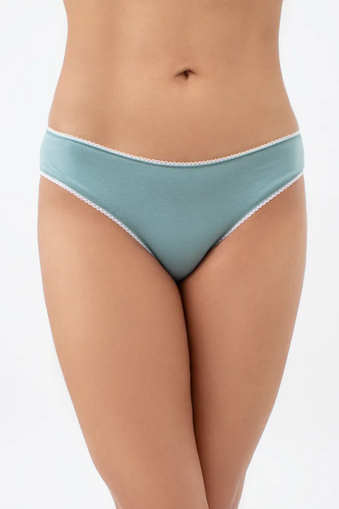 Женские трусики из хлопка слипы BASIC 2301/60 Giulia (mint), зелёный