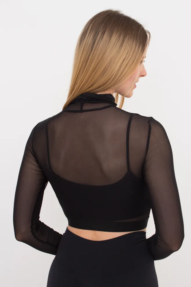 Кроп-топ в сеточку Tatoo 4103/07 (black tattoo), черный