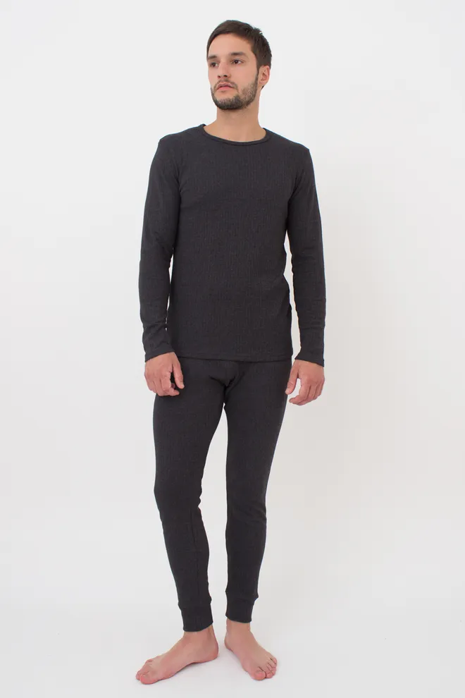 Хлопковый комплект лонгслив и штаны THERMO SPORT 9902/190, серый