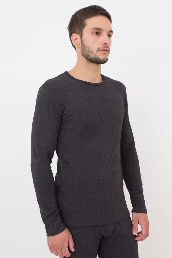 Хлопковый комплект лонгслив и штаны THERMO SPORT 9902/190, серый