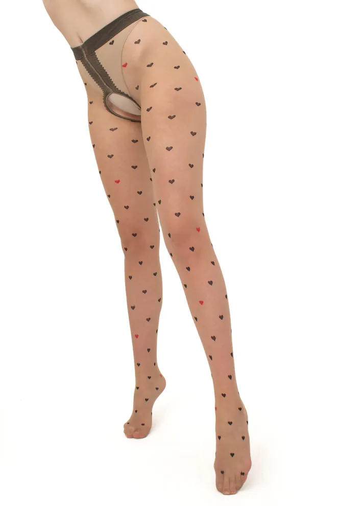 Колготки с эротическим вырезом Intimo fashion 20 den model 1 Giulia (daino/nero)