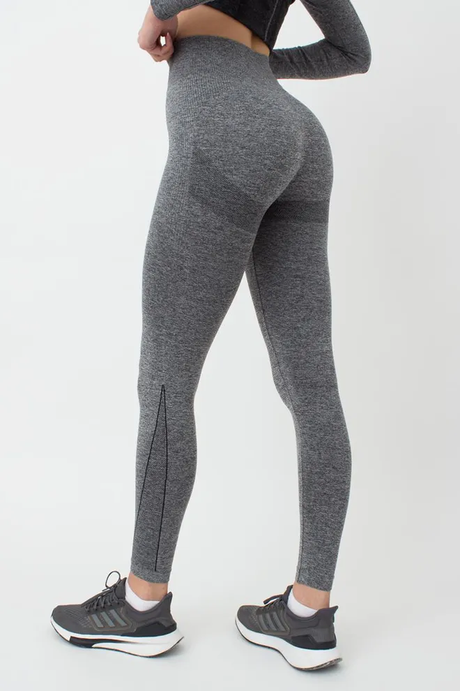 Термолеггинсы с моделирующей вставкой в рубчик THERMO LEGGINGS MELANGE Giulia (nero (1)), серый